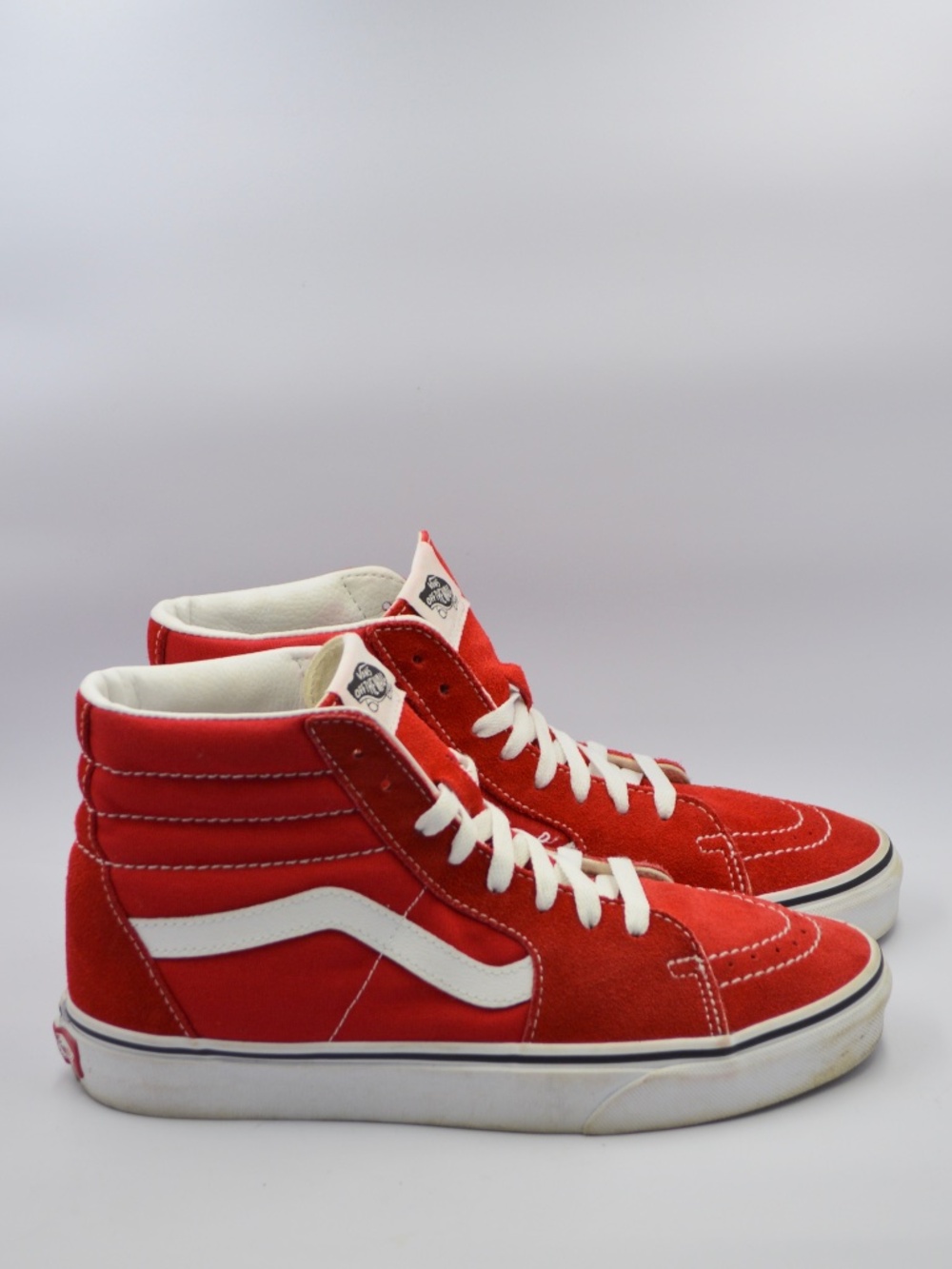 VANS Racing Red SK8-HI Skating Athletic Sneakers Shoes Size Woman's 9 Men's 7.5
